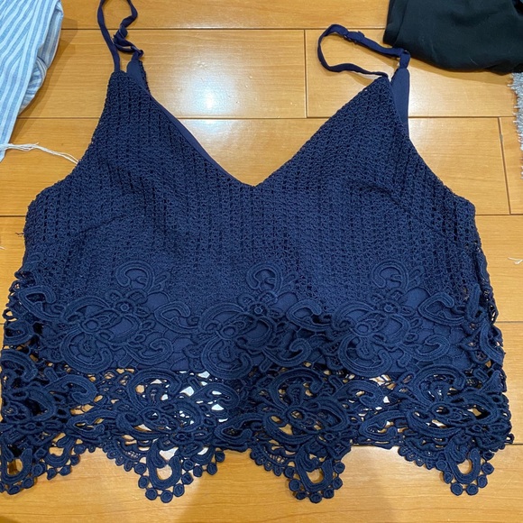 LF Tops - LF lace crop tank top